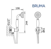 MEDIDAS SET DUCHA con SOPORTE y FLEXO ELITE BRUMA